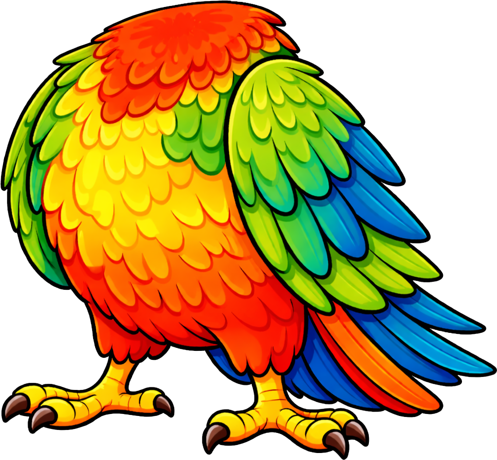 A colorful parrot mascot
